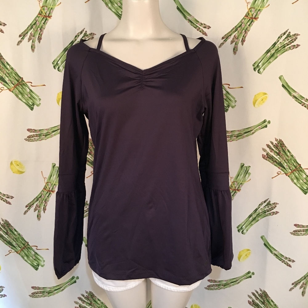 NEW Adidas Purple Cold Shoulder Performance Size L - Picture 1 of 6